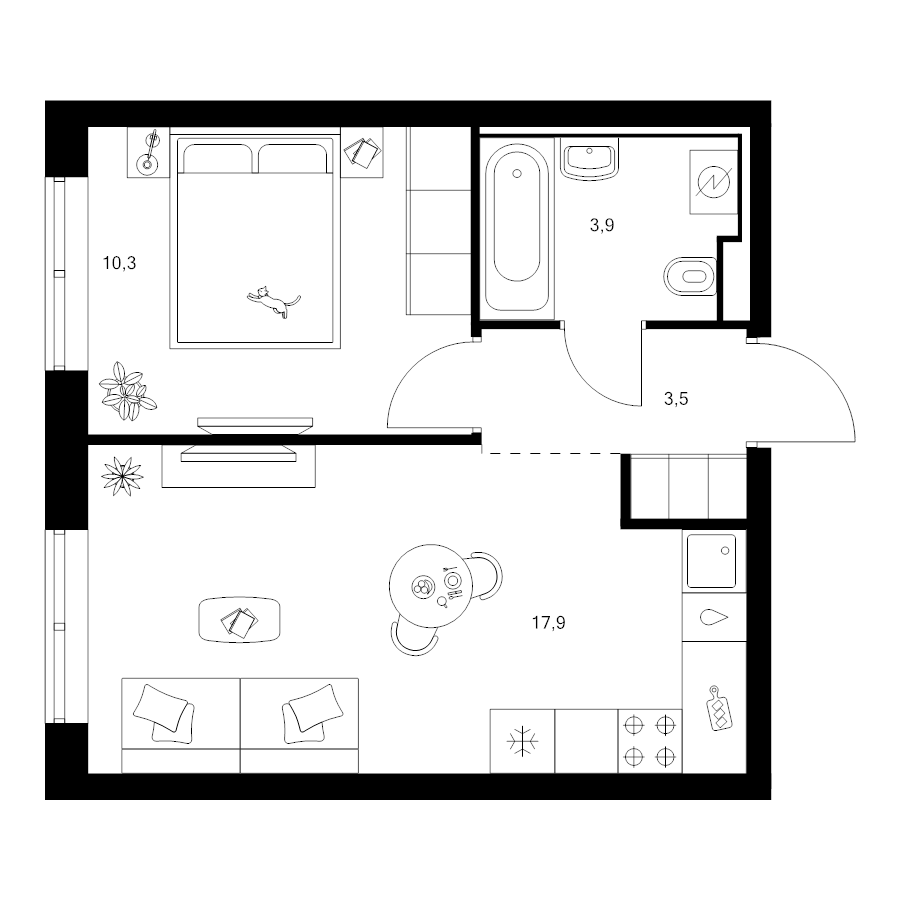 2 ккв (Евро) 35,6 м²
