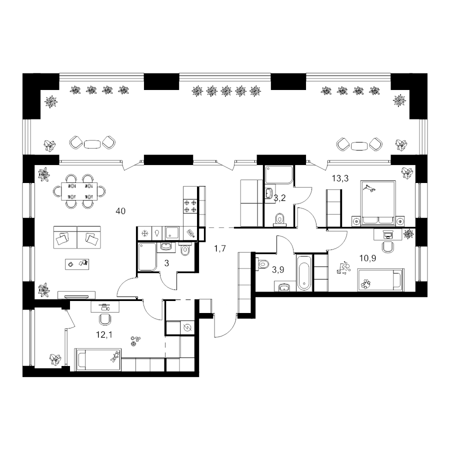 4 ккв (Евро) 120,1 м²