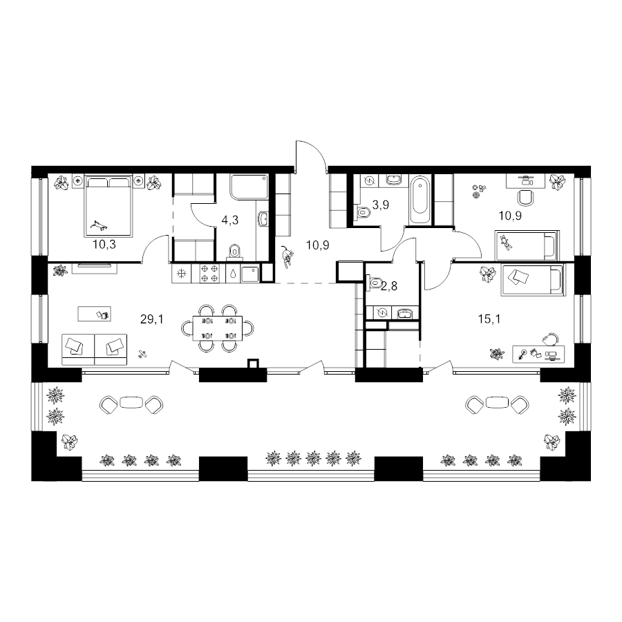 4 ккв (Евро) 105,3 м²