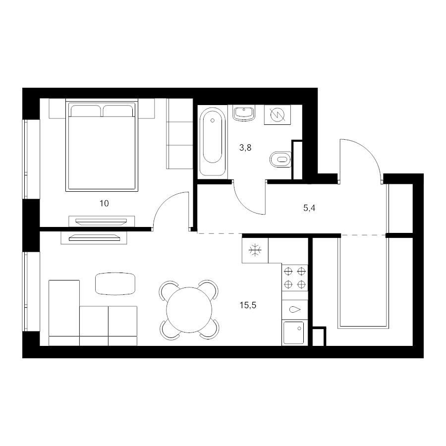 2 ккв (Евро) 40,1 м²
