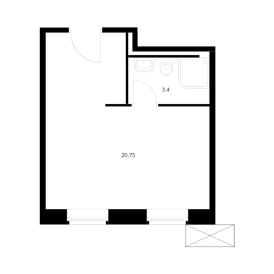Студия 24,2 м²