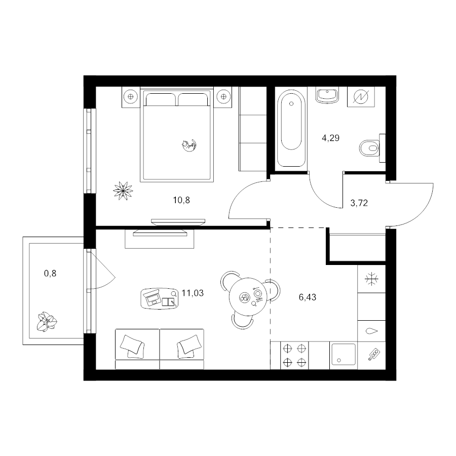 2 ккв (Евро) 37,1 м²