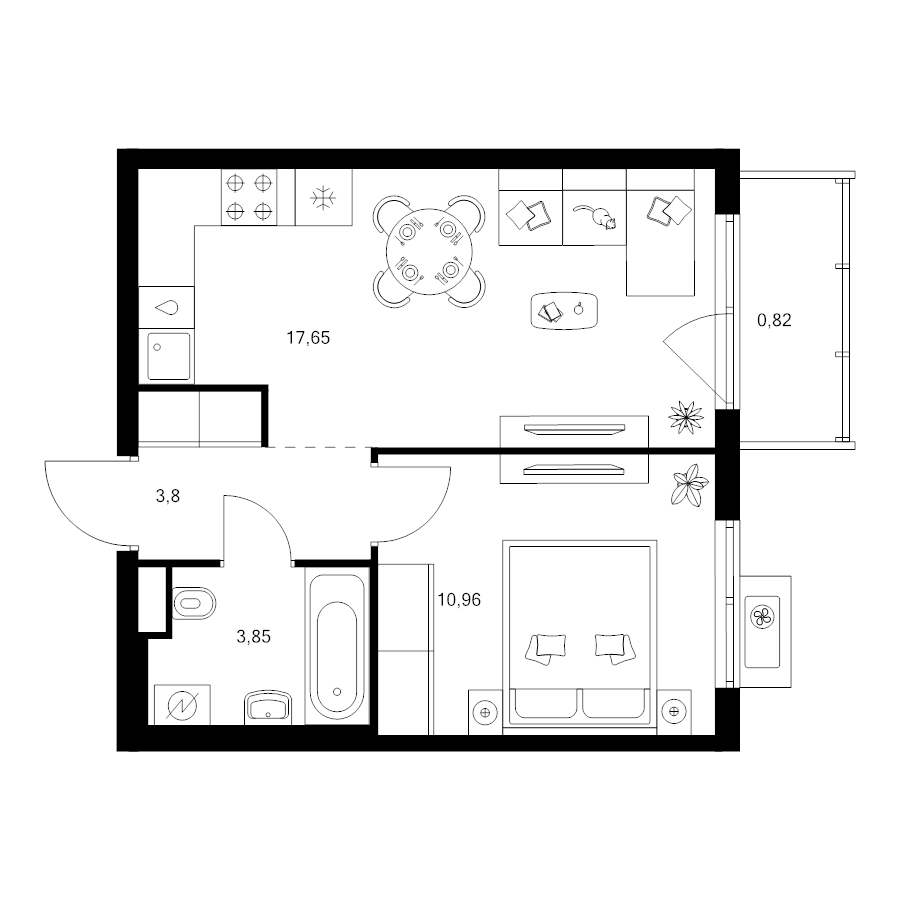 2 ккв (Евро) 37,1 м²