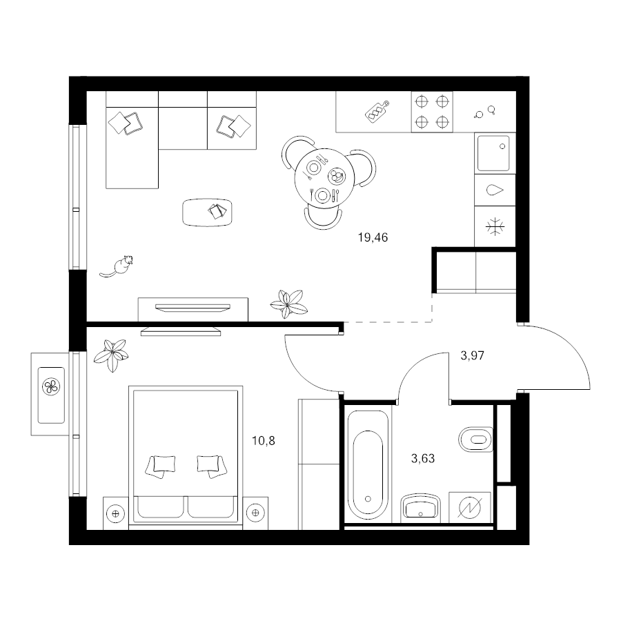2 ккв (Евро) 37,9 м²