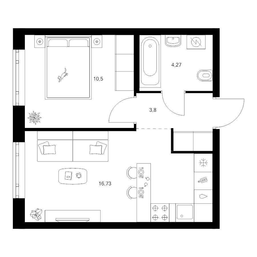 2 ккв (Евро) 35,3 м²