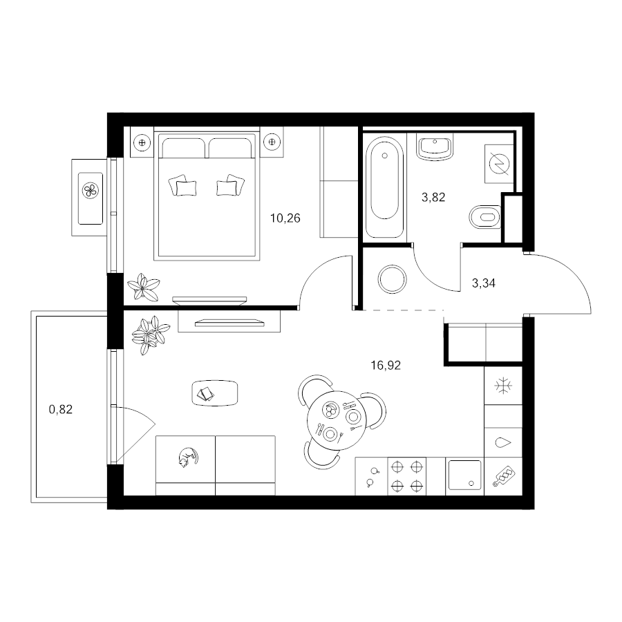 2 ккв (Евро) 35,2 м²