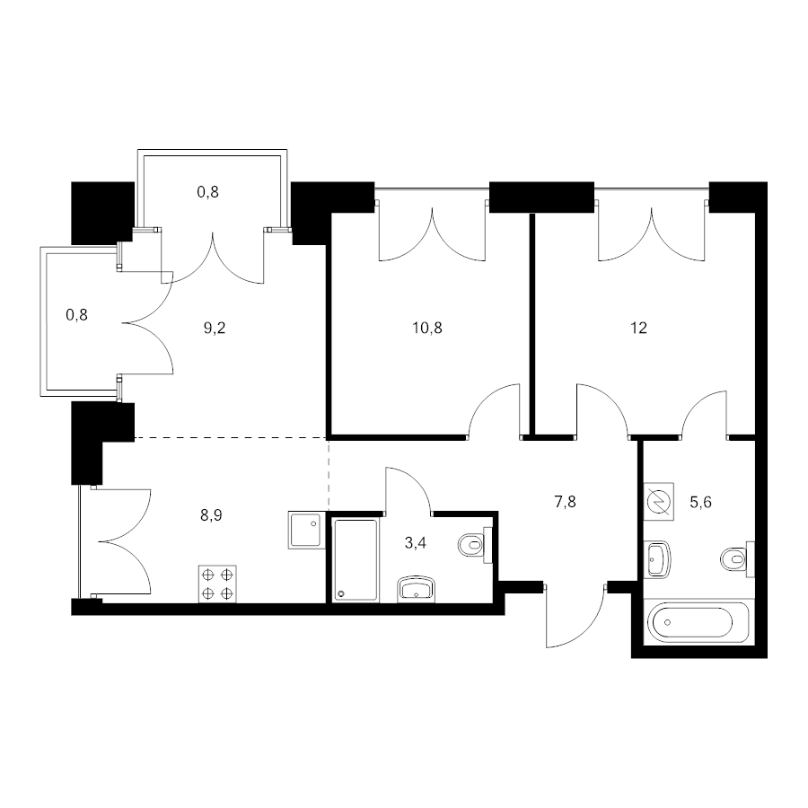 3 ккв (Евро) 59,3 м²