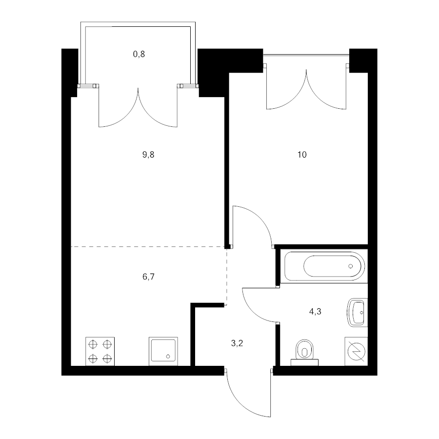 2 ккв (Евро) 34,9 м²