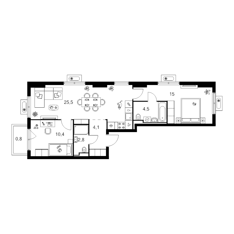 3 ккв (Евро) 63,1 м²