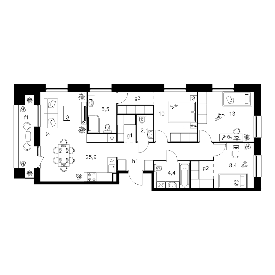 4 ккв (Евро) 89,2 м²
