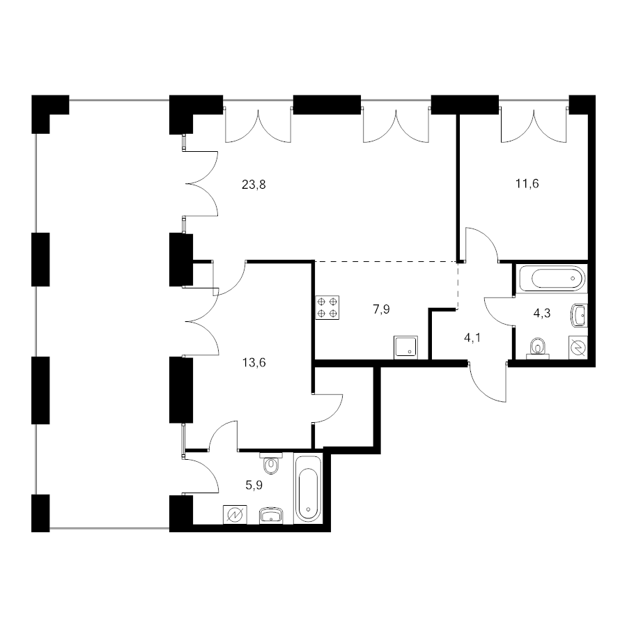 3 ккв (Евро) 83,1 м²
