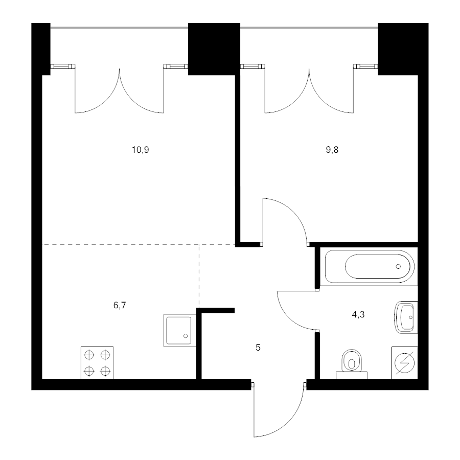 2 ккв (Евро) 37,8 м²