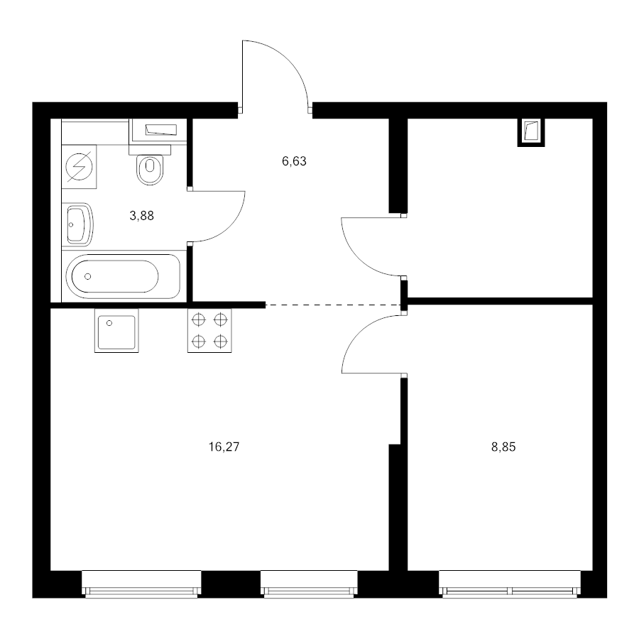 2 ккв (Евро) 41,3 м²
