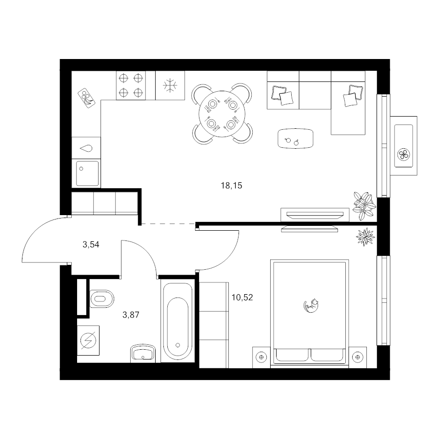 2 ккв (Евро) 36,1 м²