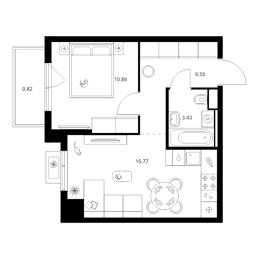 2 ккв (Евро) 37,5 м²