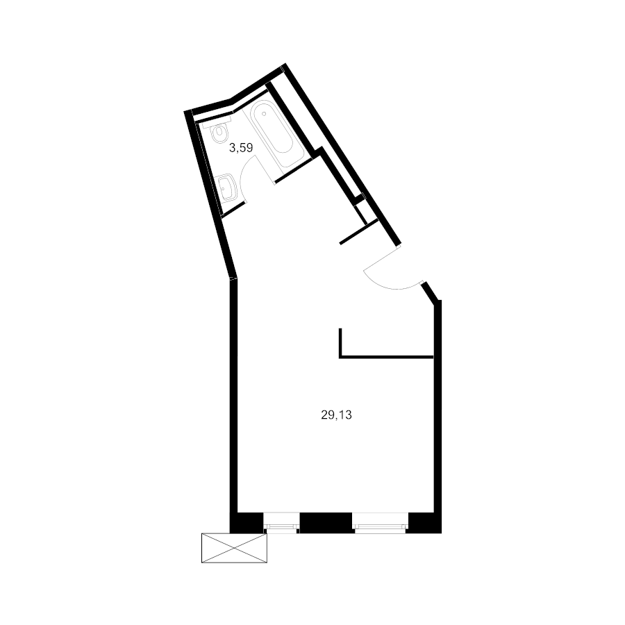 Студия 32,7 м²