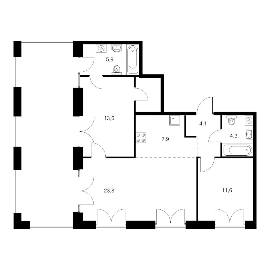 3 ккв (Евро) 83,2 м²