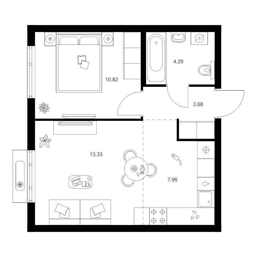 2 ккв (Евро) 40,1 м²