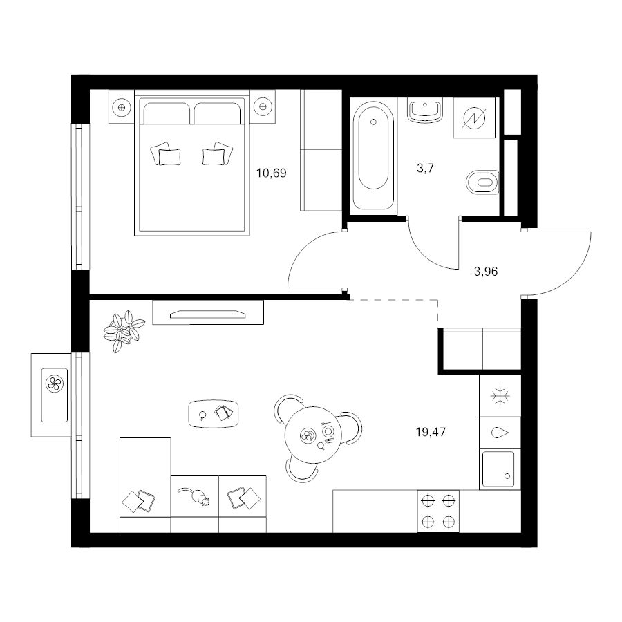 2 ккв (Евро) 37,8 м²