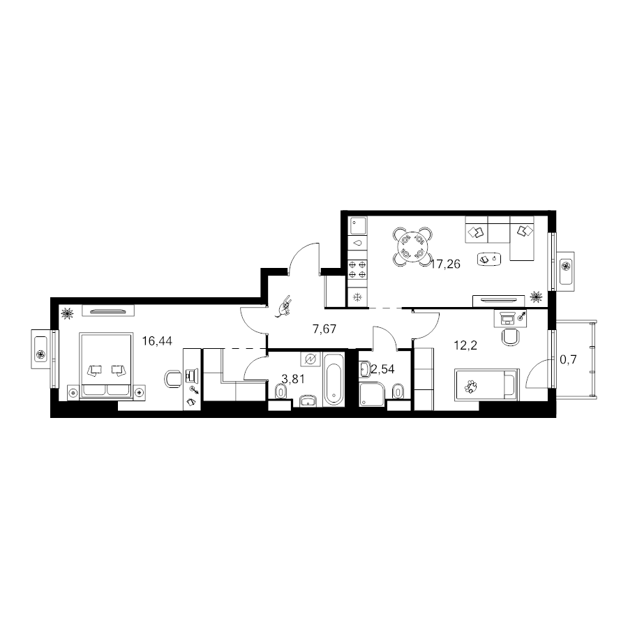 3 ккв (Евро) 63,7 м²