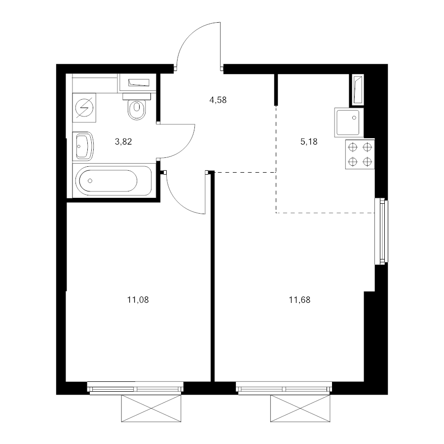 2 ккв (Евро) 35,4 м²