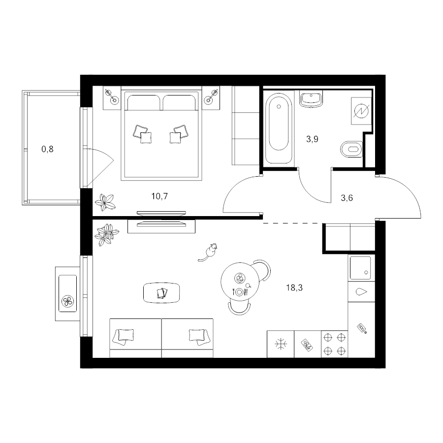 2 ккв (Евро) 37,3 м²