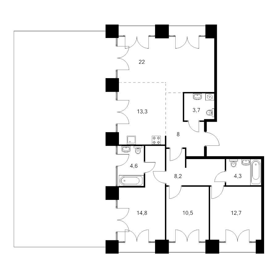 4 ккв (Евро) 135,4 м²