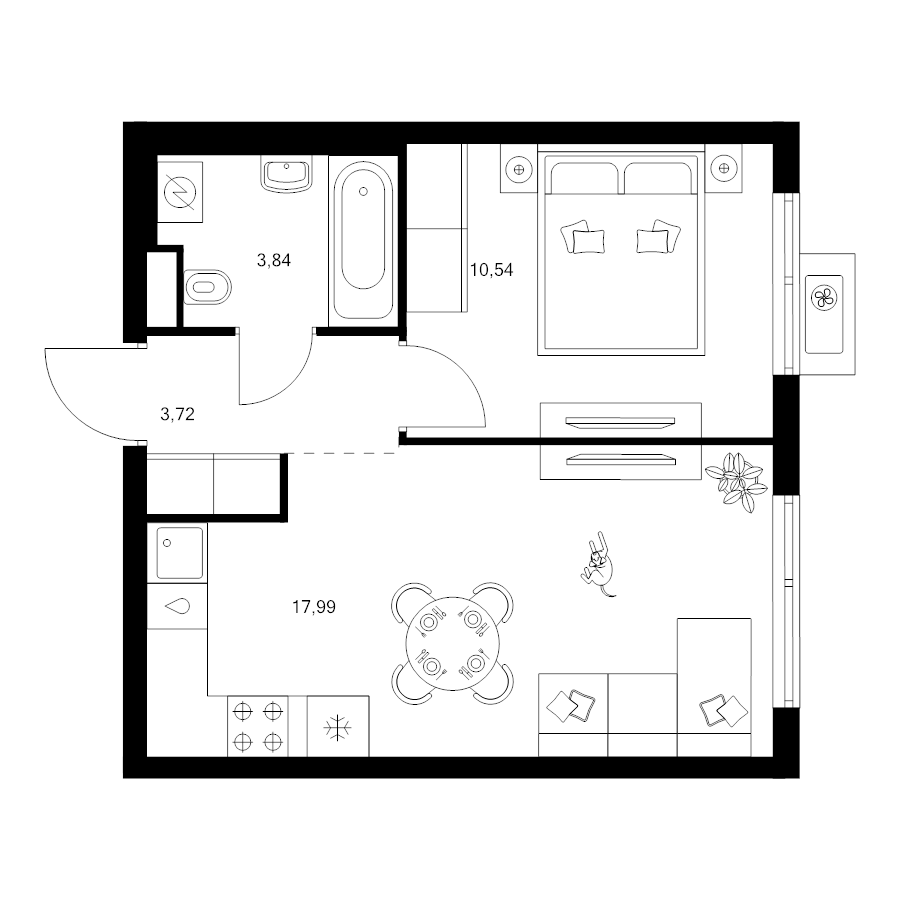 2 ккв (Евро) 36,1 м²