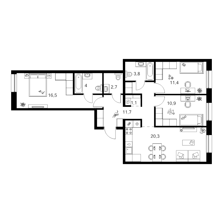 4 ккв (Евро) 82,4 м²