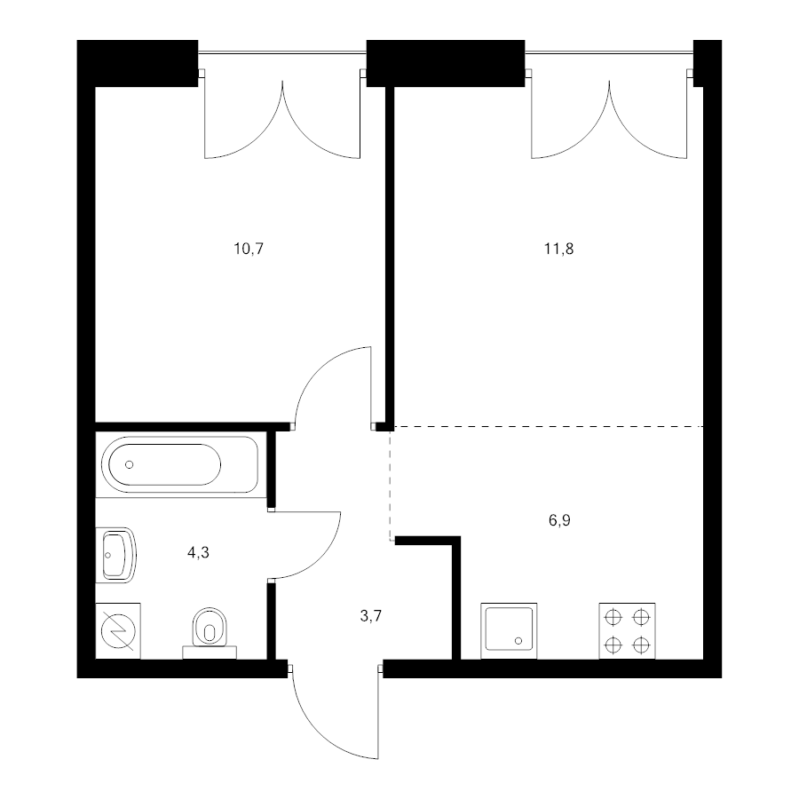 2 ккв (Евро) 37,4 м²