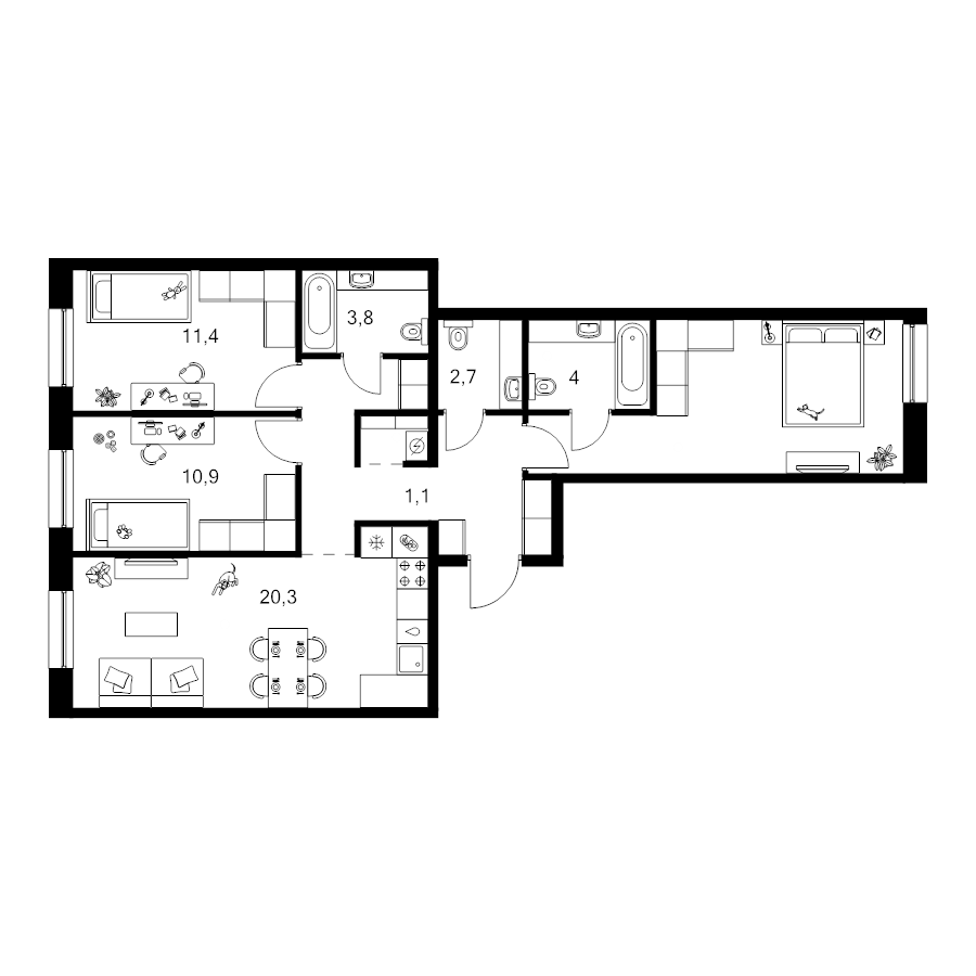 4 ккв (Евро) 82,4 м²