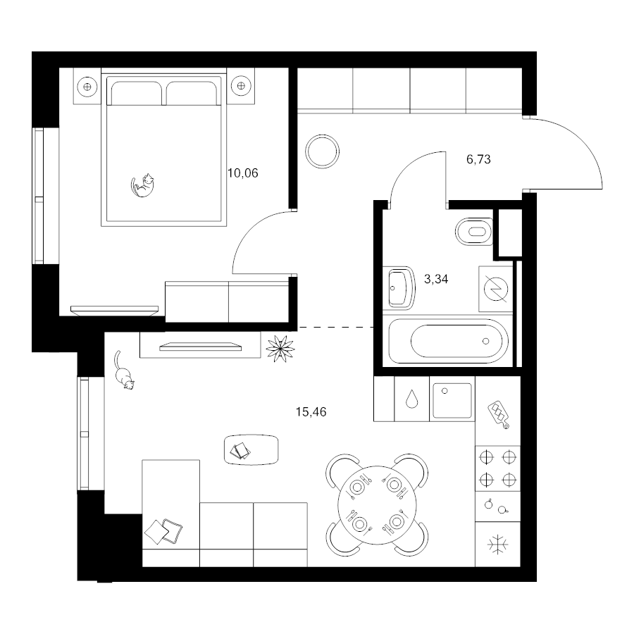 2 ккв (Евро) 35,6 м²