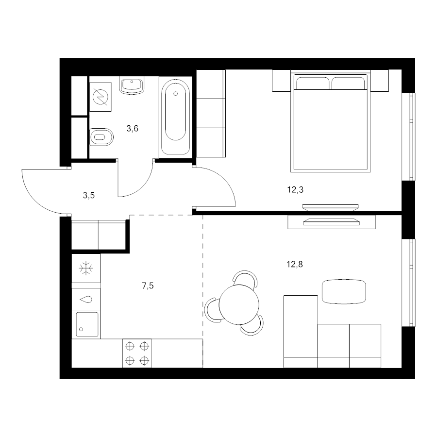 2 ккв (Евро) 39,7 м²
