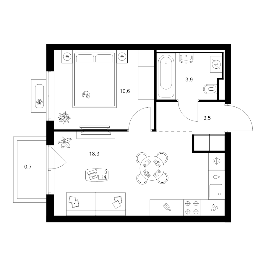 2 ккв (Евро) 37 м²