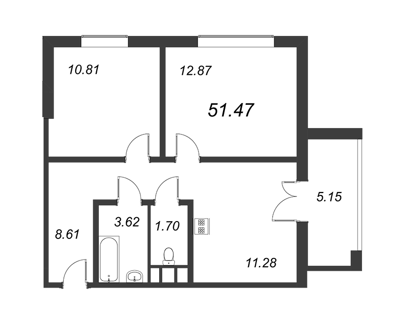 2 ккв 52,5 м²