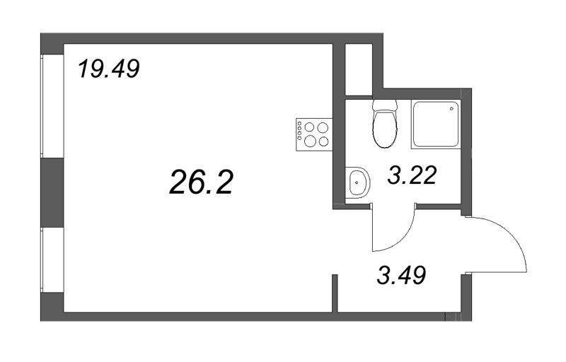 Студия 26,2 м²