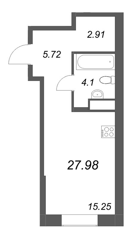 Студия 28 м²