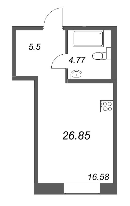 Студия 26,9 м²