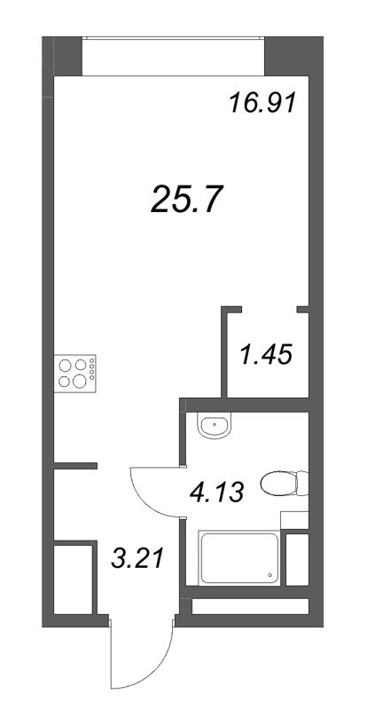 Студия 25,7 м²