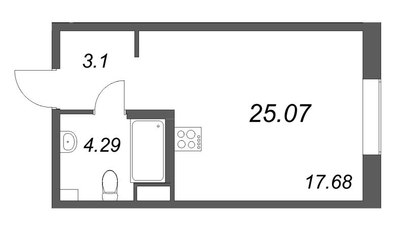Студия 25,1 м²