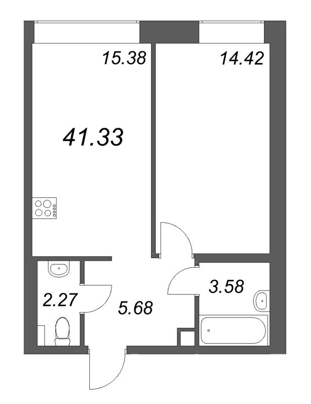 2 ккв (Евро) 41,3 м²
