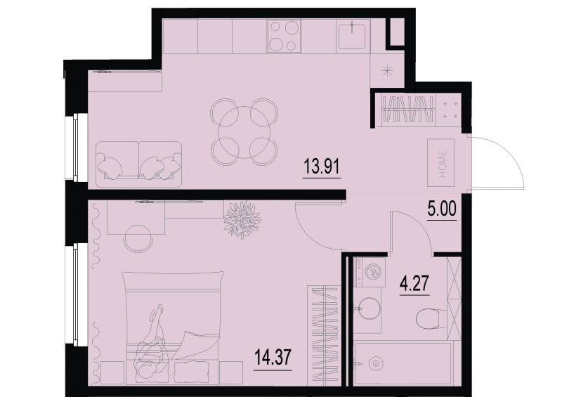 1 ккв 37,6 м²