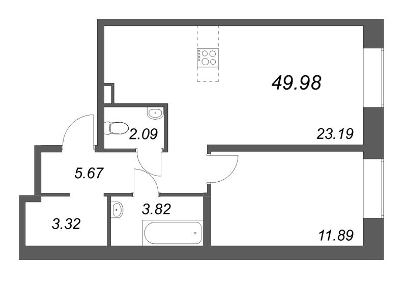 2 ккв (Евро) 50 м²