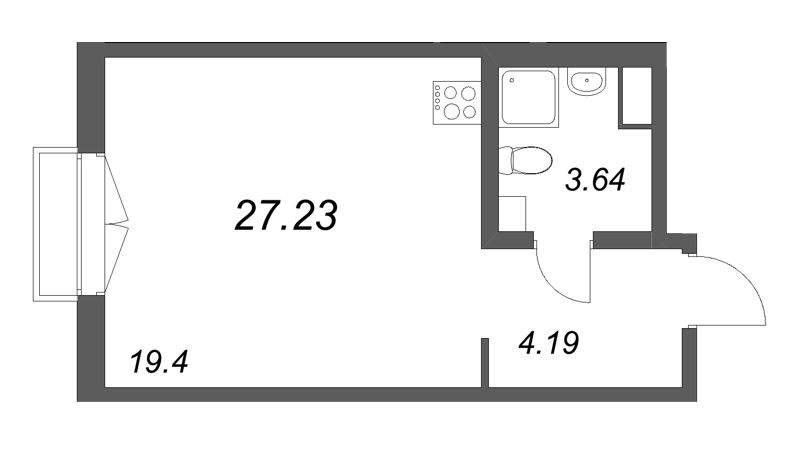 Студия 27,2 м²