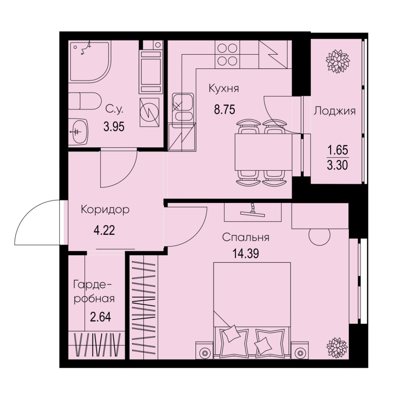 1 ккв 35,6 м²