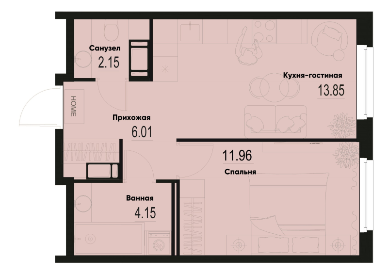 1 ккв 38,1 м²