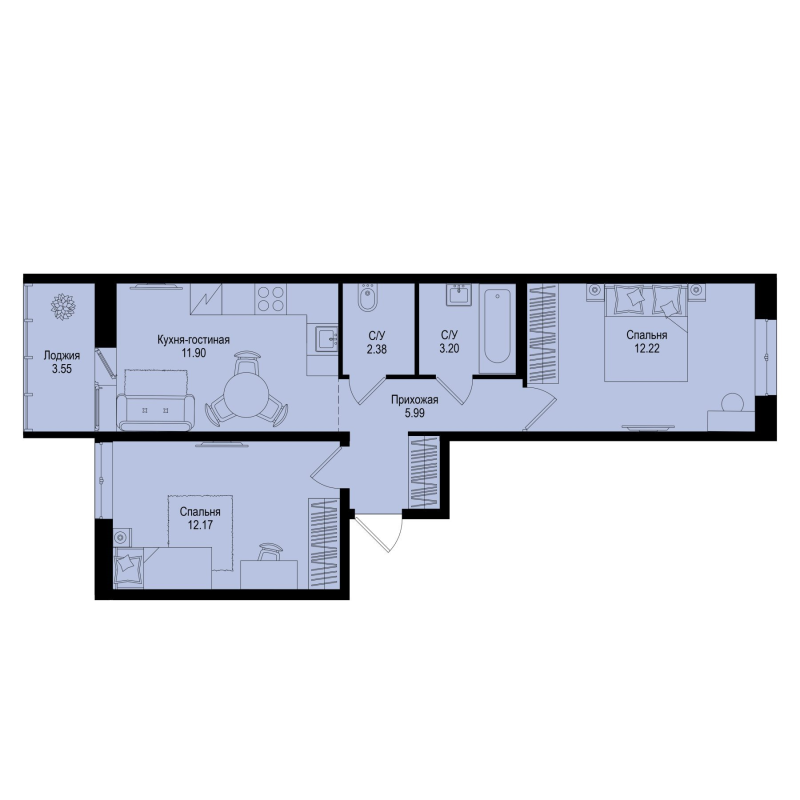 2 ккв 49,6 м²