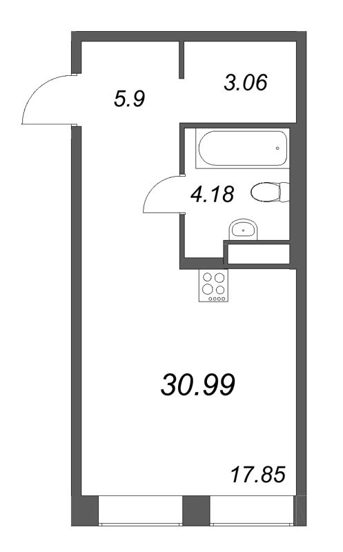 Студия 31 м²