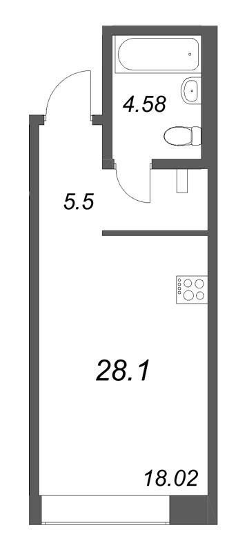 Студия 28,1 м²