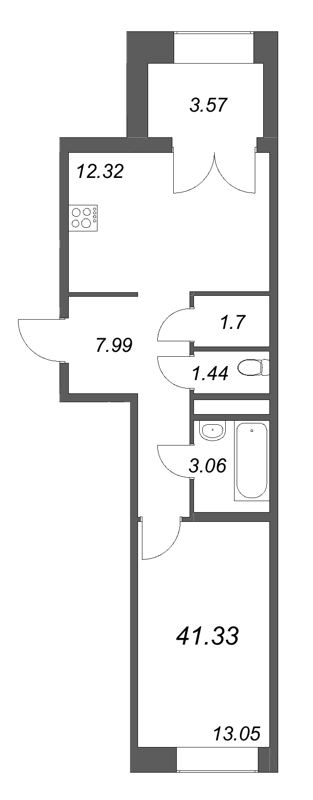 1 ккв 41,3 м²